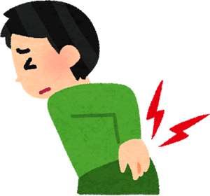 腰痛に悩む男性